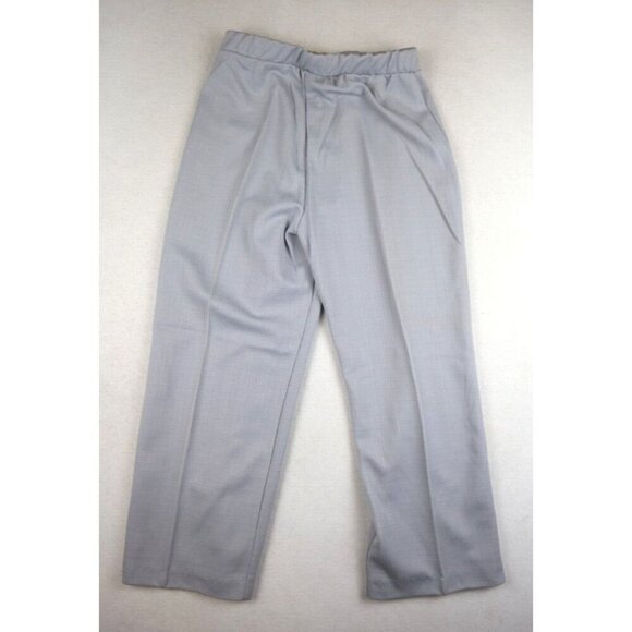 VINTAGE WOMEN'S GRAY ELASTIC WAIST CROPPED PULL-ON PANTS - SIZE S/M - Picture 5 of 5